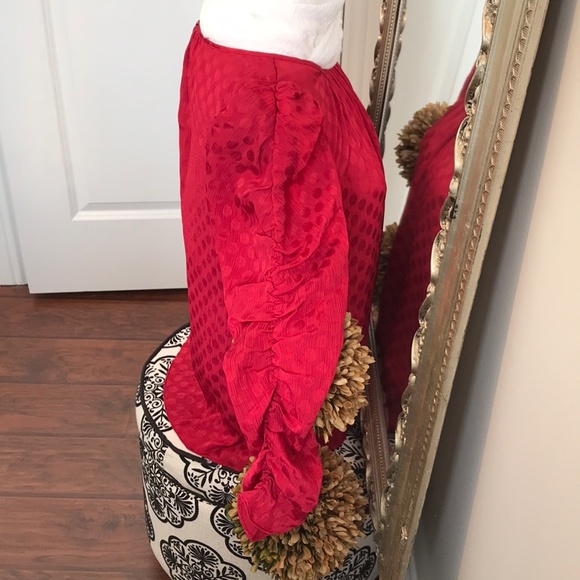 SzM New  Max studio red blouse - Picture 3 of 4